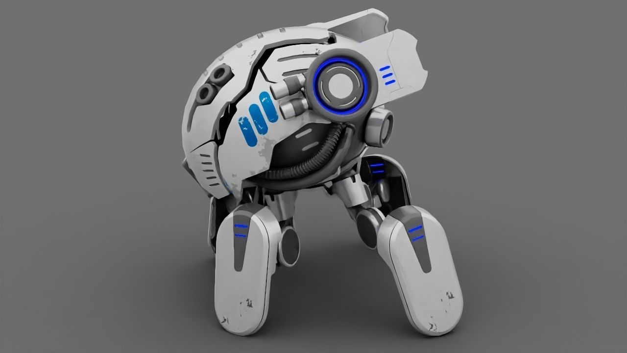 Combat Droid  rigged character 3D model_13