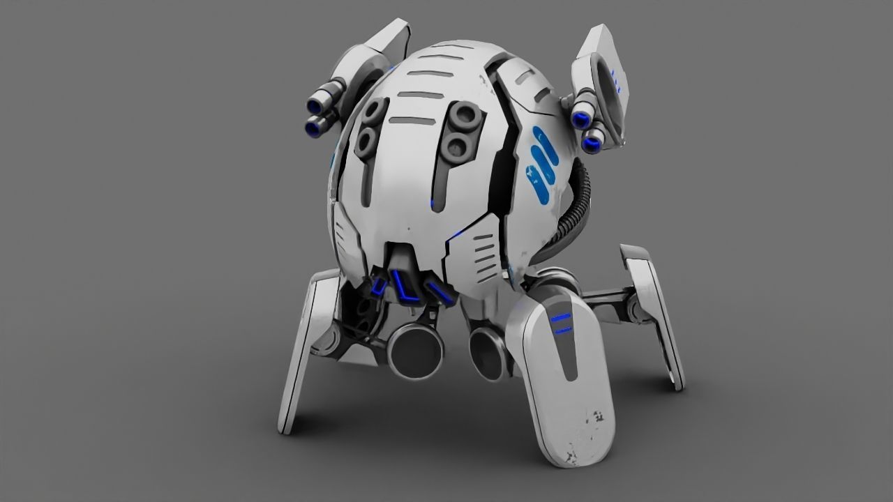 Combat Droid  rigged character 3D model_10