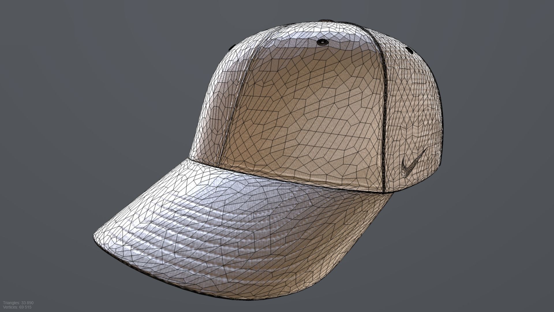NIKE BASEBALL CAP PBR Low-poly 3D model_2