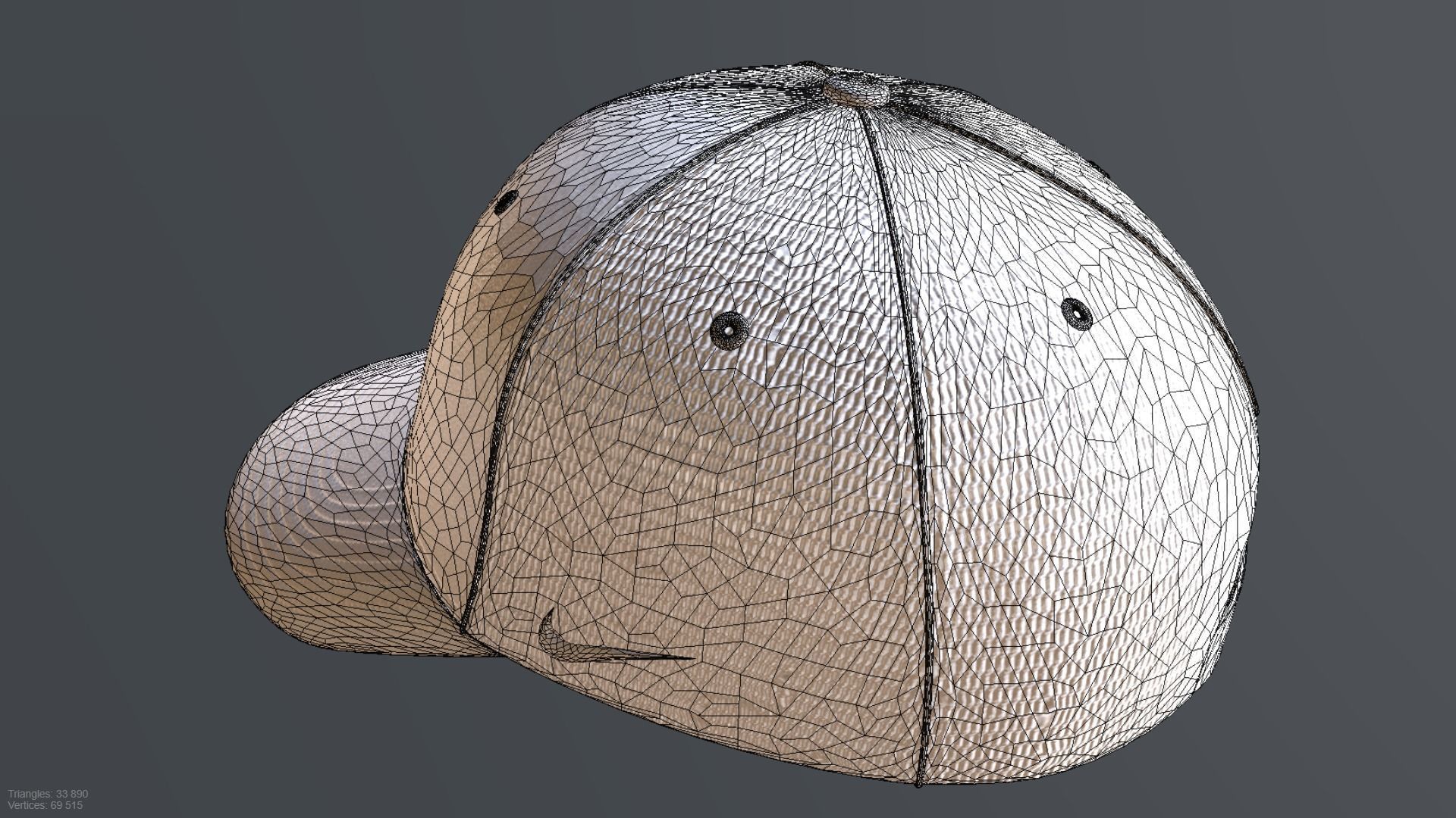 NIKE BASEBALL CAP PBR Low-poly 3D model_6