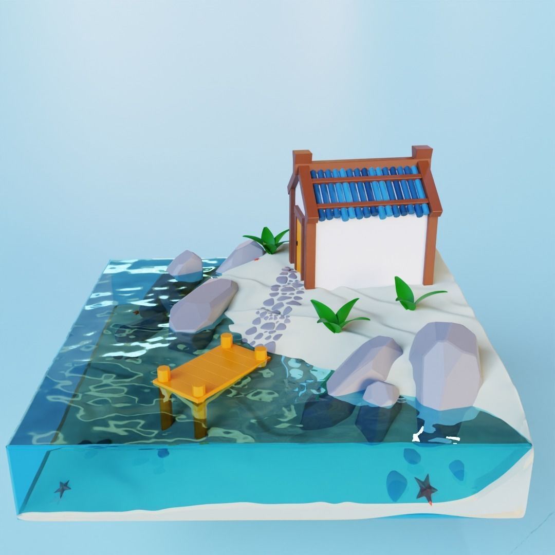 Beach house 3D model_3