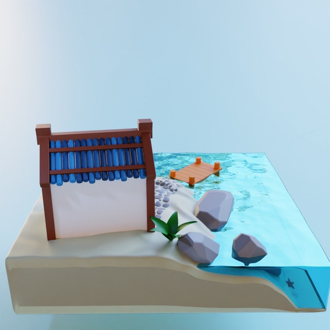 Beach house 3D model_5