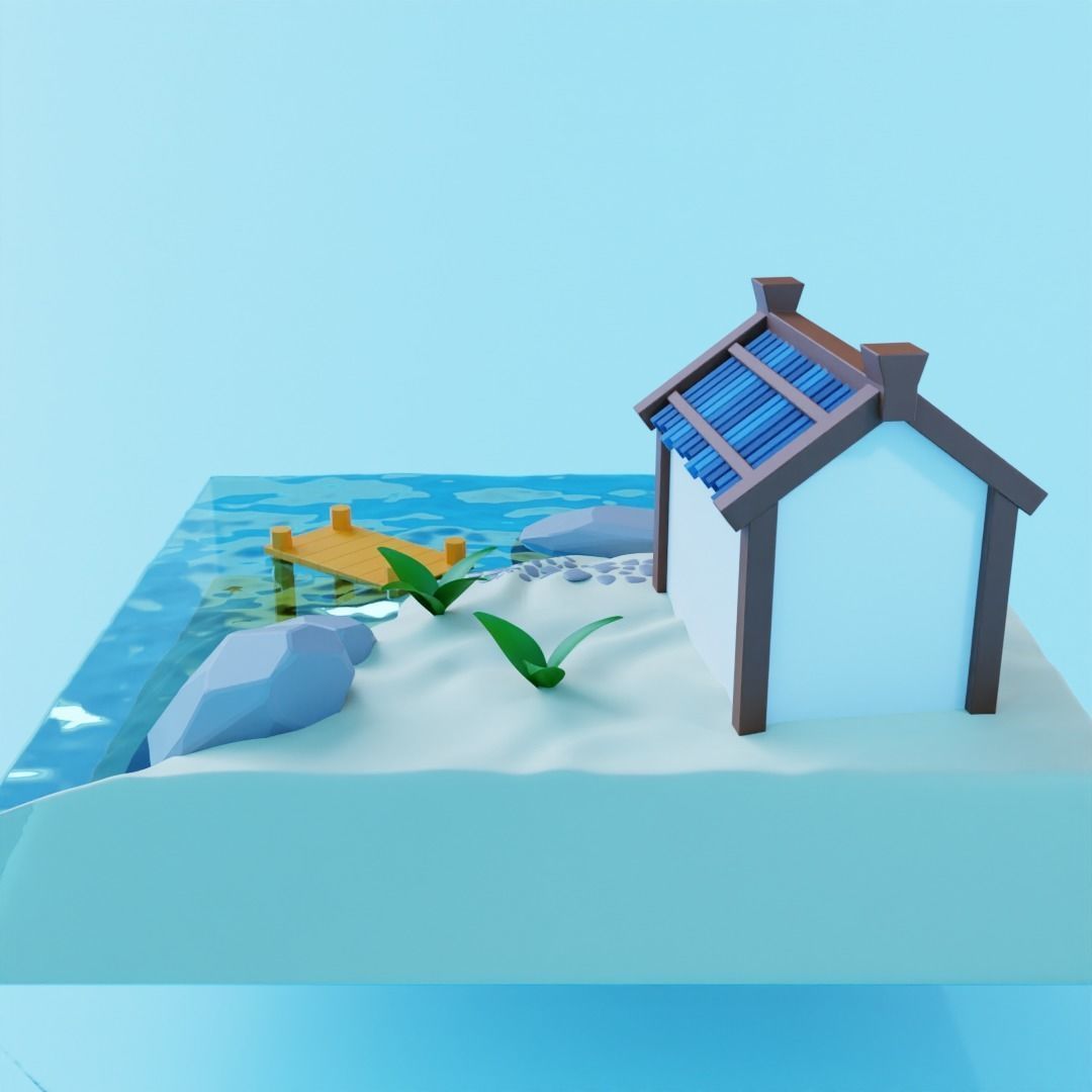 Beach house 3D model_4