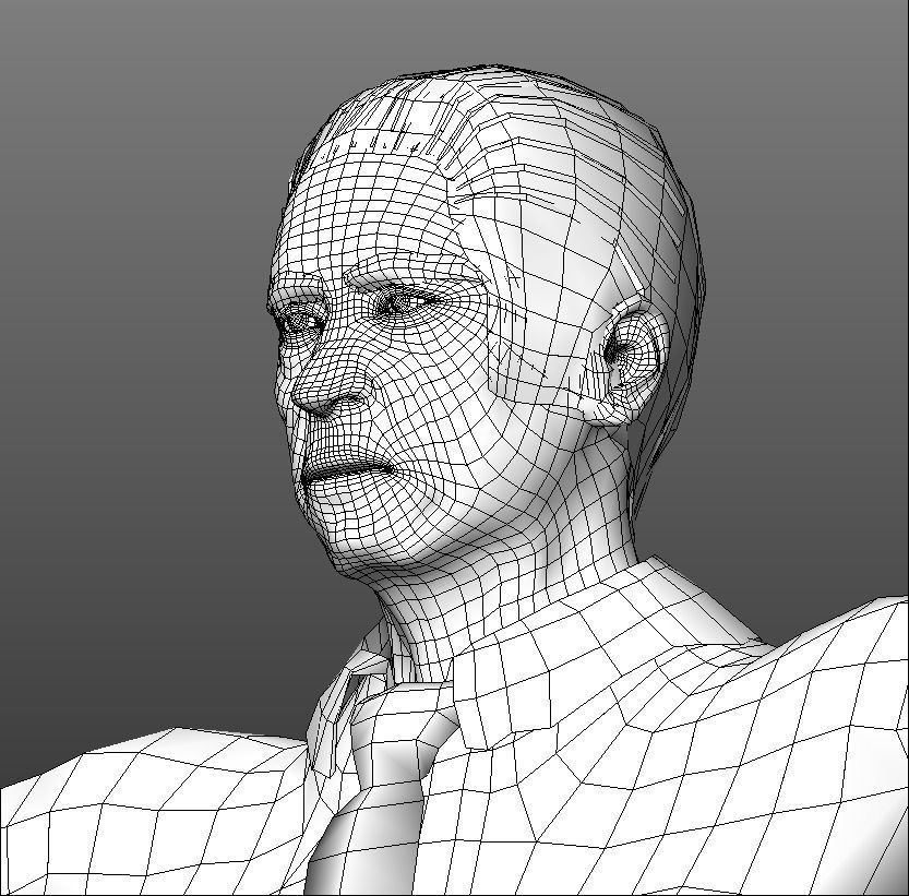 old man 3d model Low-poly 3D model_2