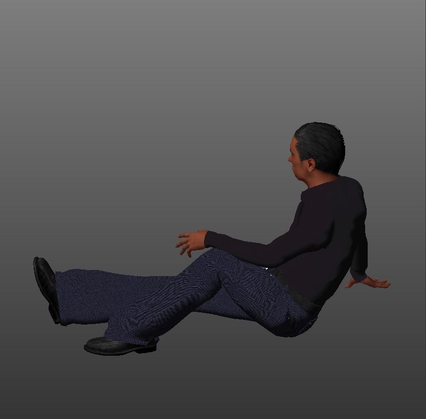 old man 3d model Low-poly 3D model_9