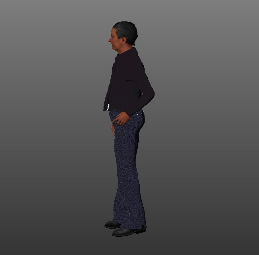 old man 3d model Low-poly 3D model_1