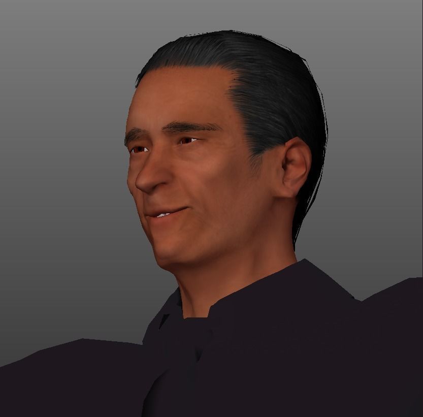 old man 3d model Low-poly 3D model_3