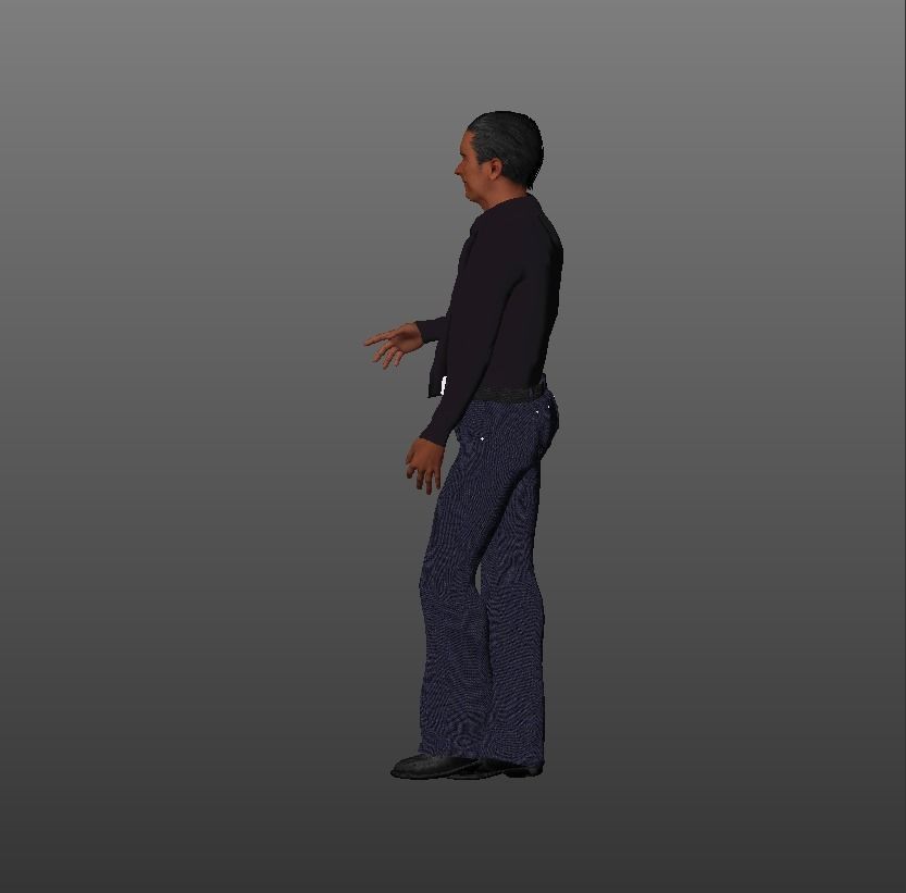 old man 3d model Low-poly 3D model_10