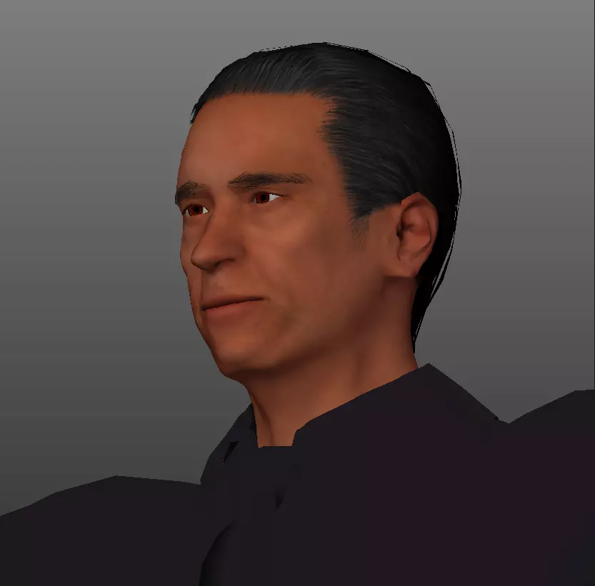 old man 3d model Low-poly 3D model_0