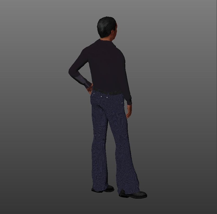 old man 3d model Low-poly 3D model_6