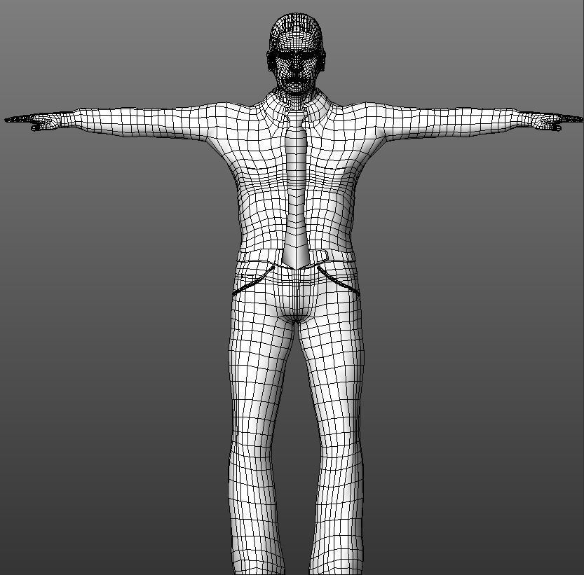 old man 3d model Low-poly 3D model_4