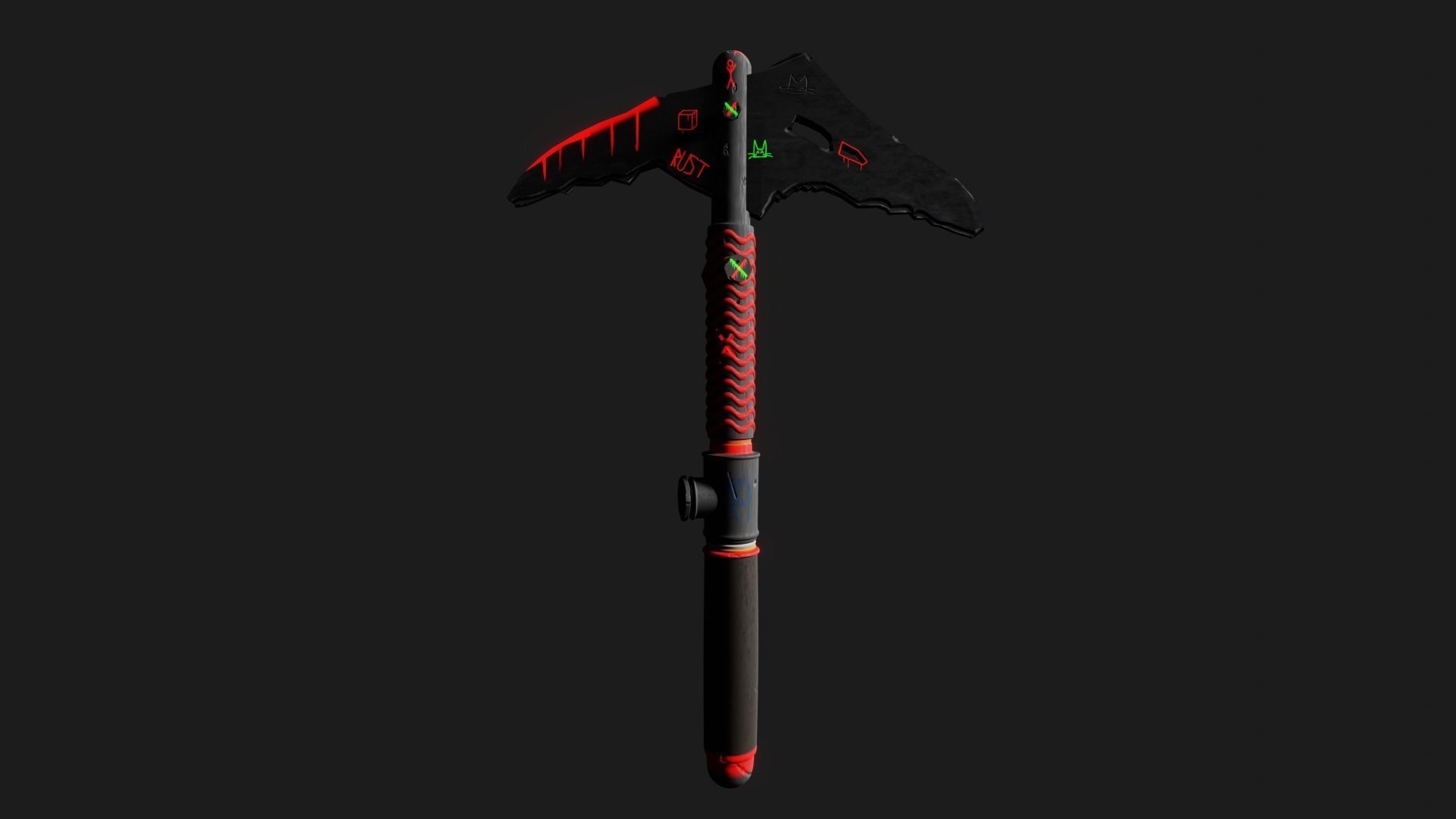 low poly ice axe from the game rast Low-poly 3D model_4