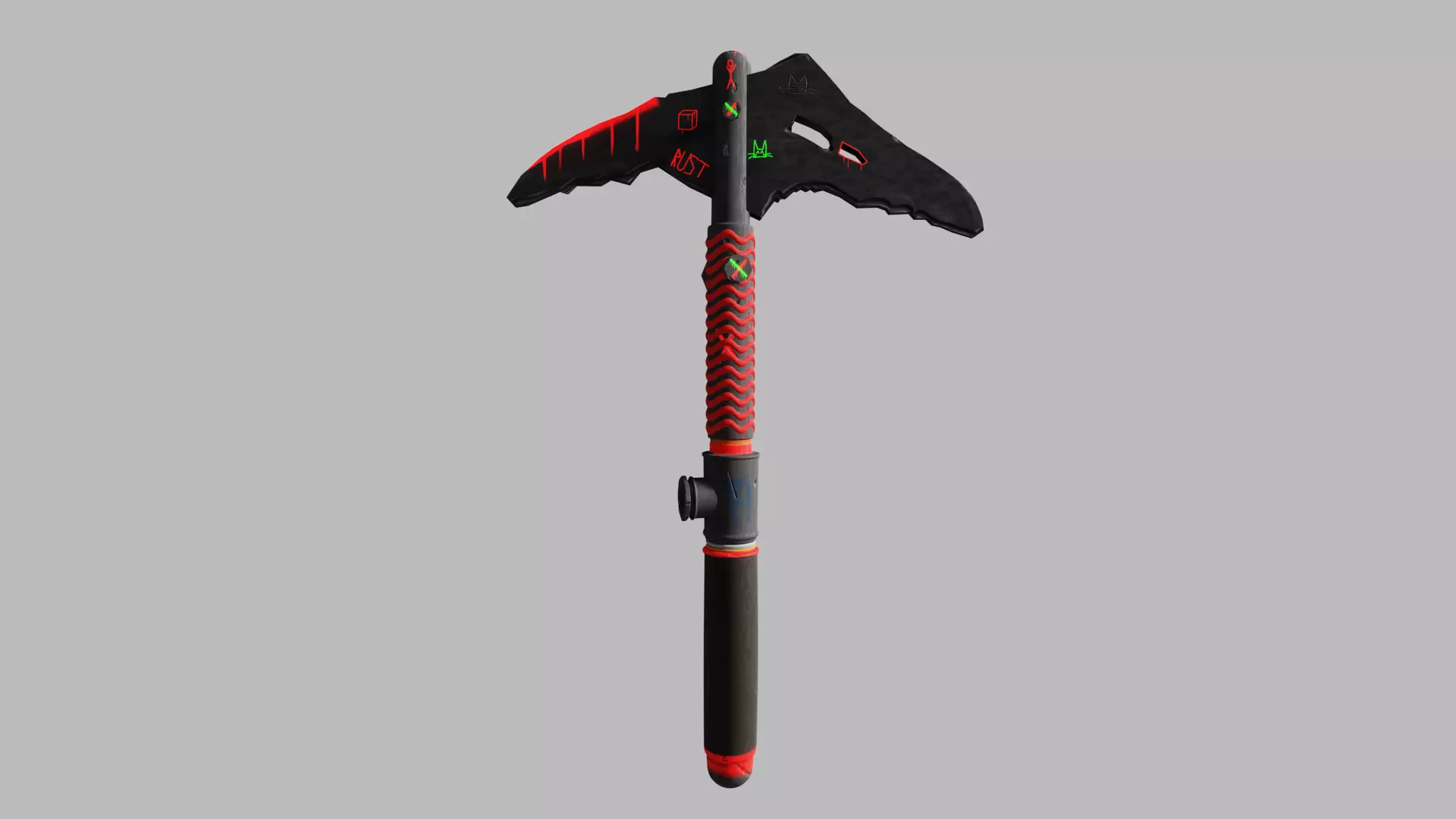 low poly ice axe from the game rast Low-poly 3D model_0