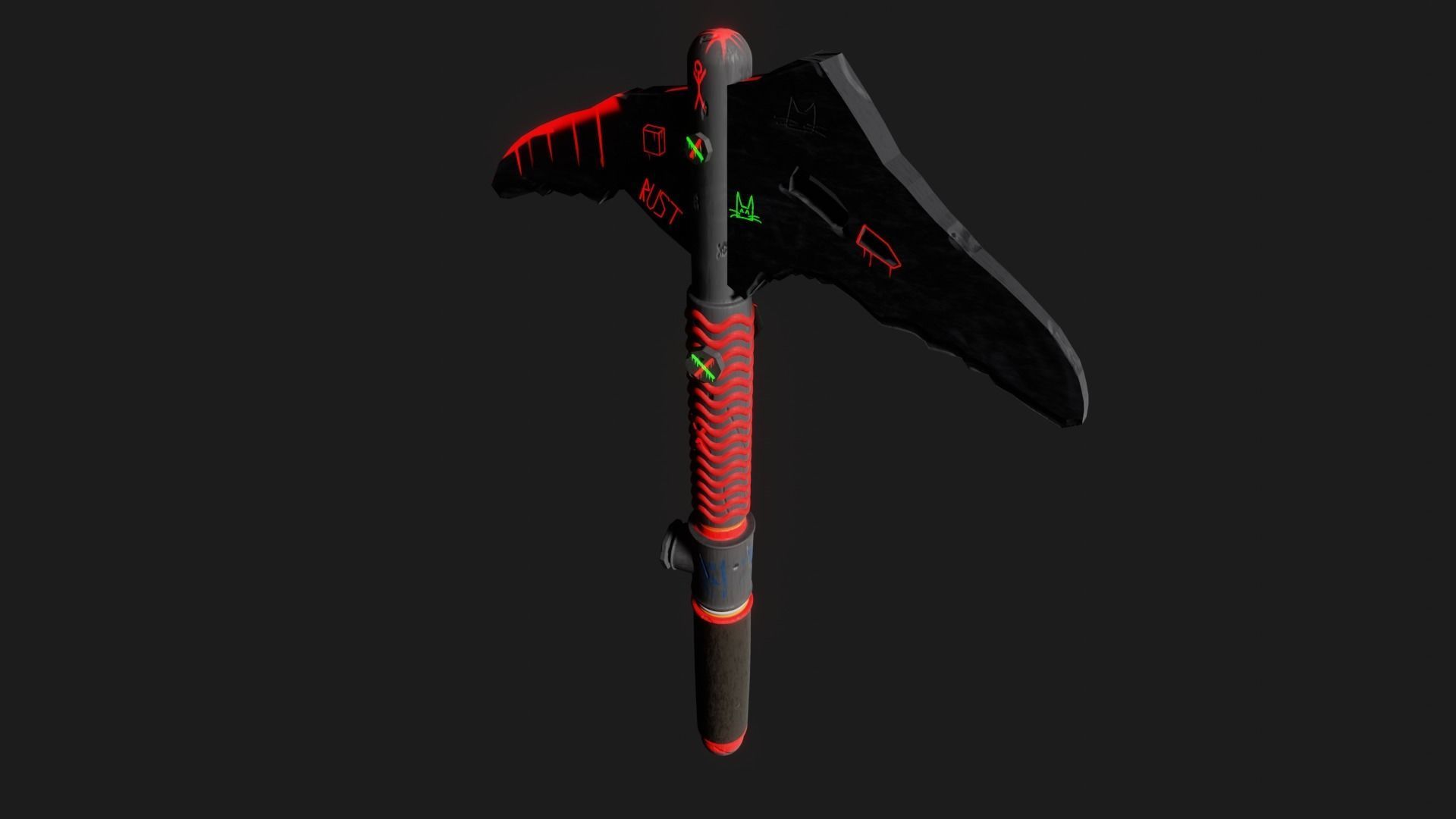low poly ice axe from the game rast Low-poly 3D model_5