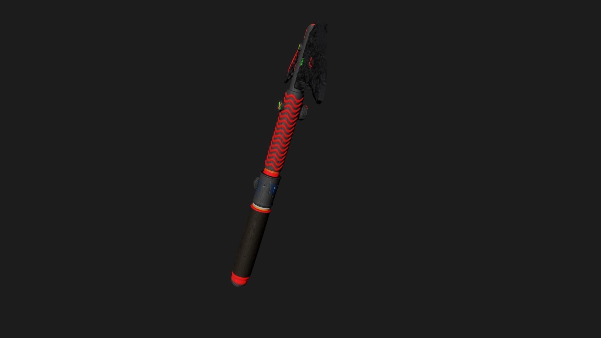 low poly ice axe from the game rast Low-poly 3D model_8