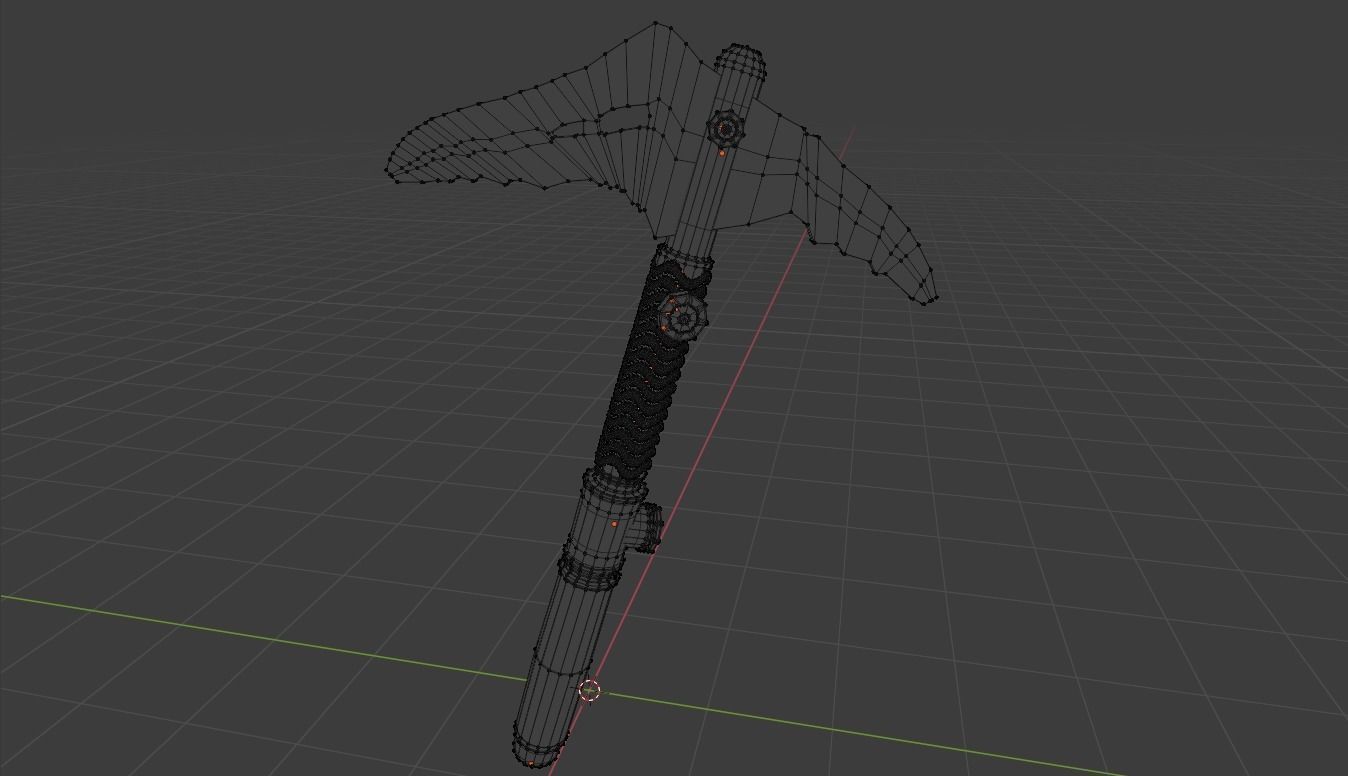 low poly ice axe from the game rast Low-poly 3D model_7