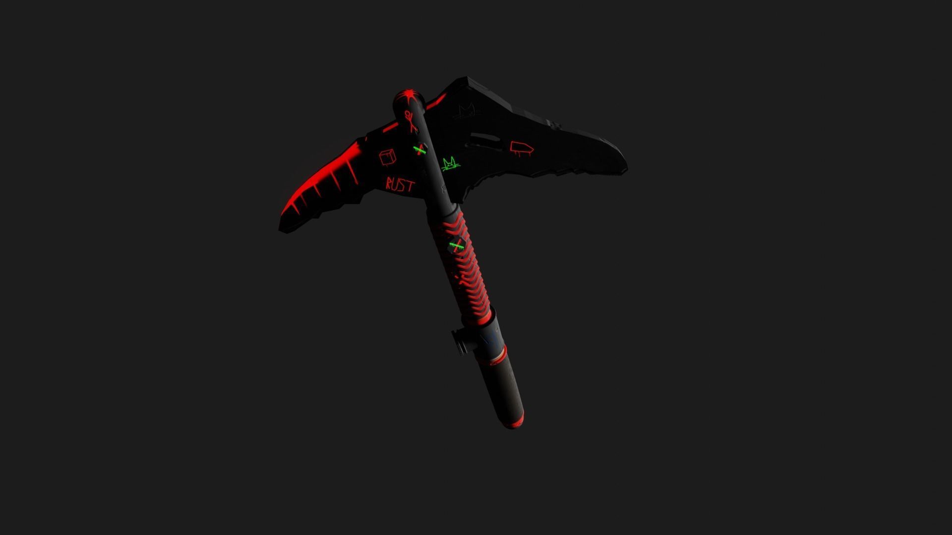 low poly ice axe from the game rast Low-poly 3D model_3