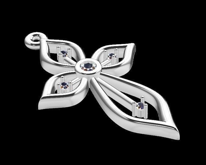 Pendant ki1 cross 3D print model_14