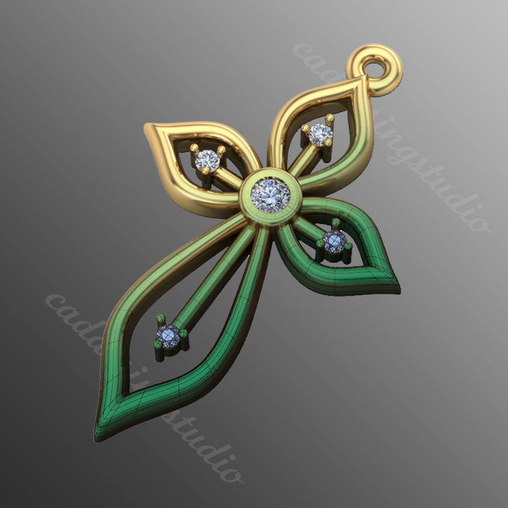 Pendant ki1 cross 3D print model_1