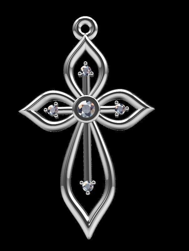 Pendant ki1 cross 3D print model_13