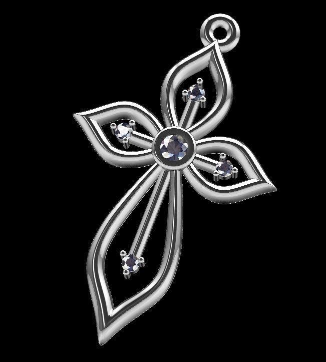 Pendant ki1 cross 3D print model_15