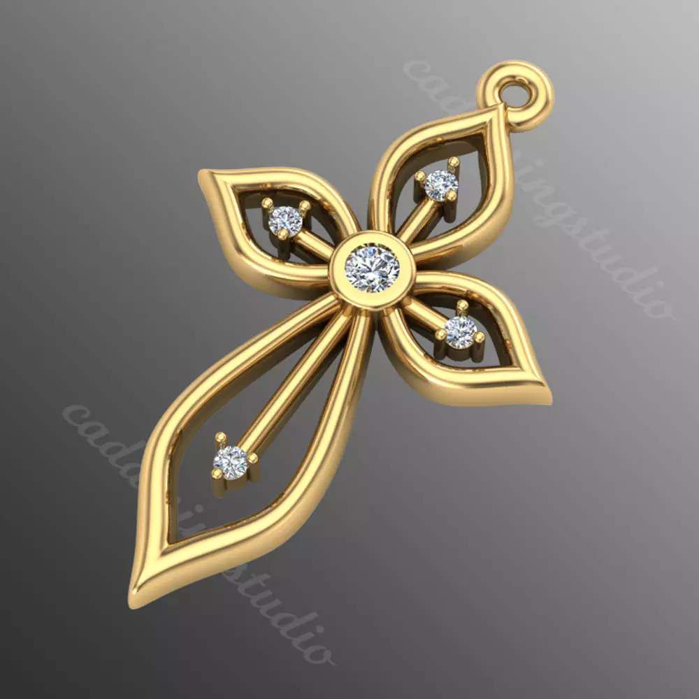 Pendant ki1 cross 3D print model_0