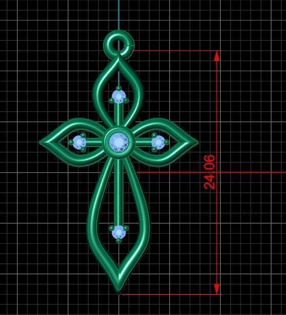 Pendant ki1 cross 3D print model_6