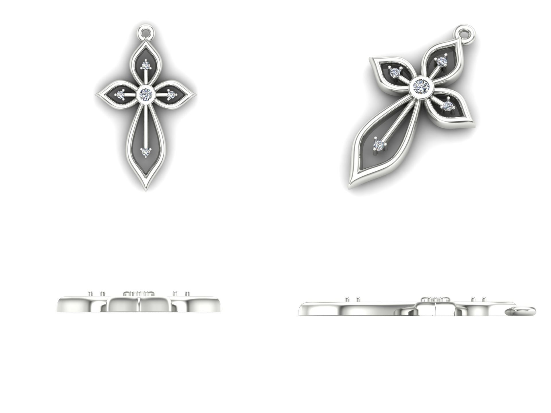 Pendant ki1 cross 3D print model_5