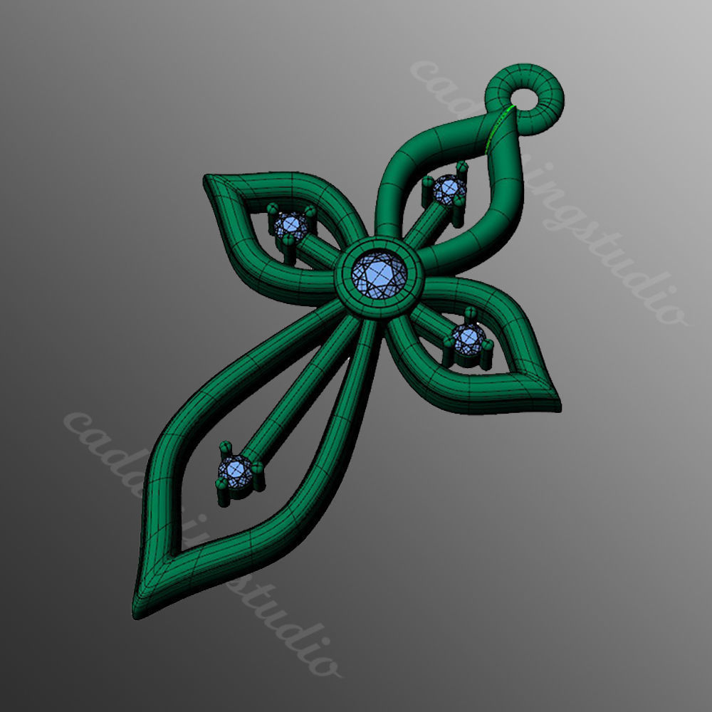 Pendant ki1 cross 3D print model_2