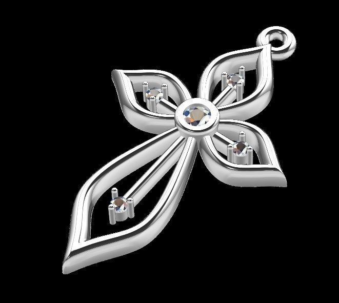 Pendant ki1 cross 3D print model_12