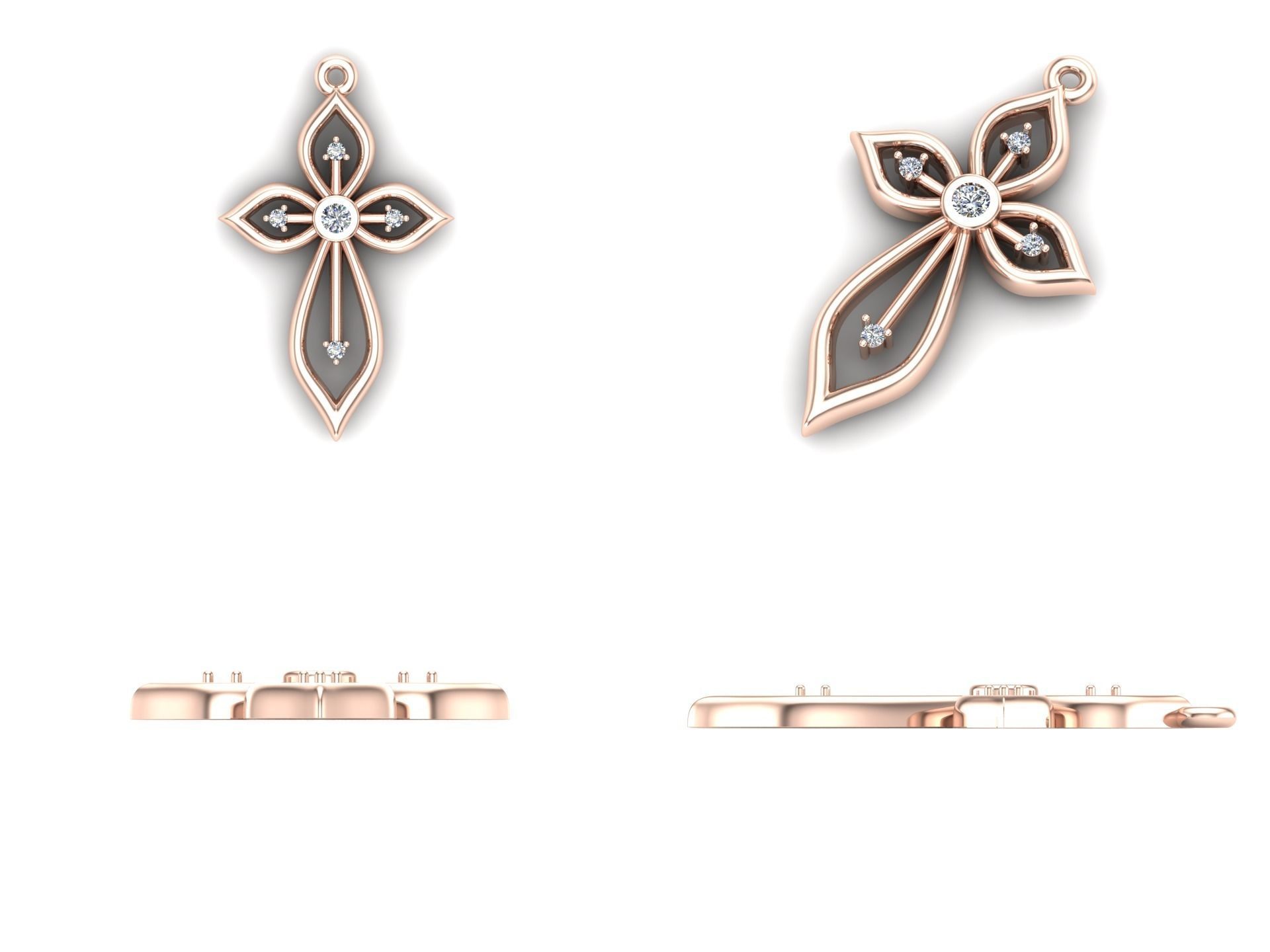 Pendant ki1 cross 3D print model_4