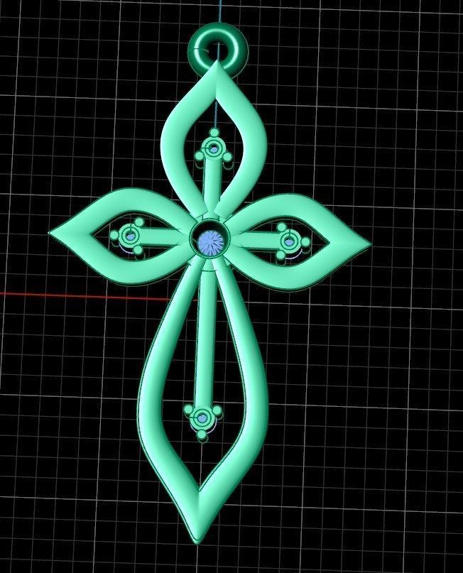 Pendant ki1 cross 3D print model_11