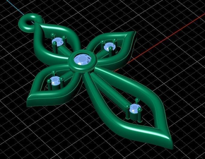 Pendant ki1 cross 3D print model_10