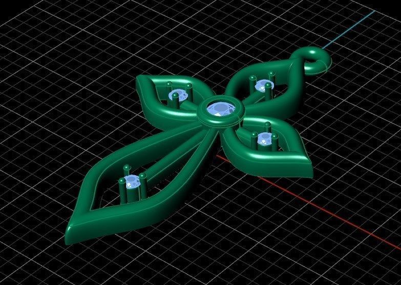 Pendant ki1 cross 3D print model_8