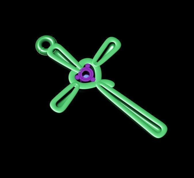Pendant ki2 cross 3D print model_11