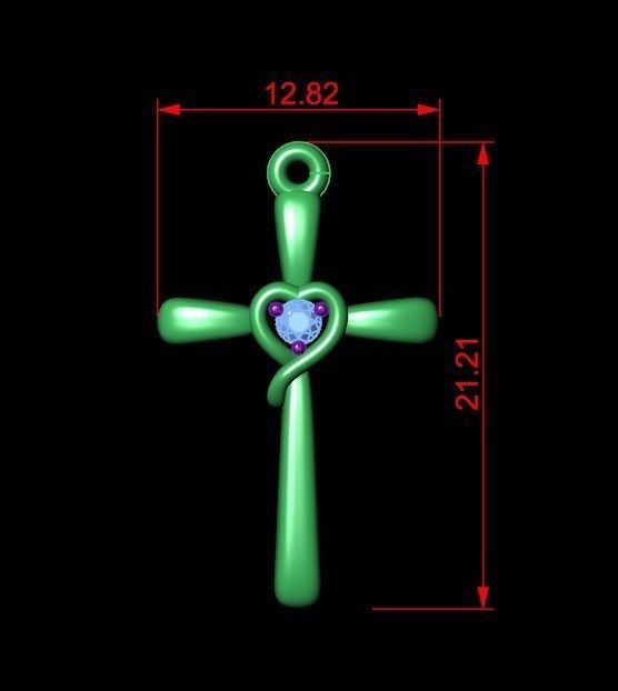 Pendant ki2 cross 3D print model_6