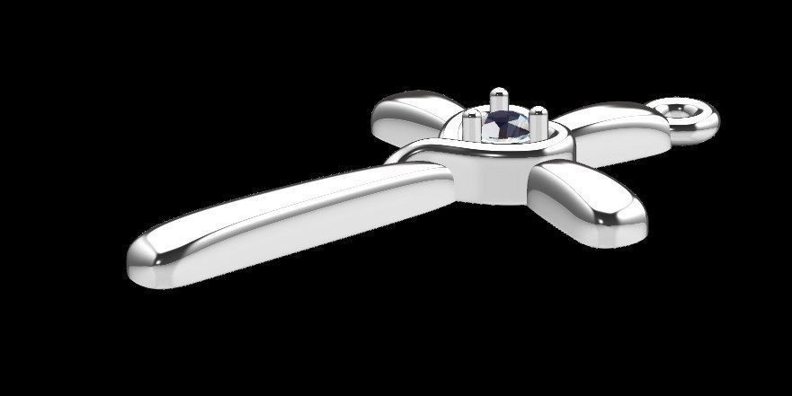 Pendant ki2 cross 3D print model_13
