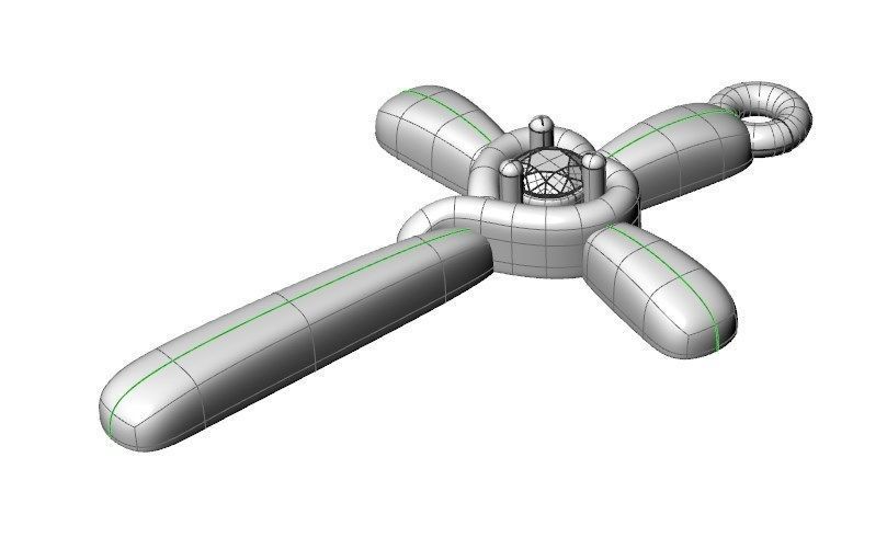 Pendant ki2 cross 3D print model_18