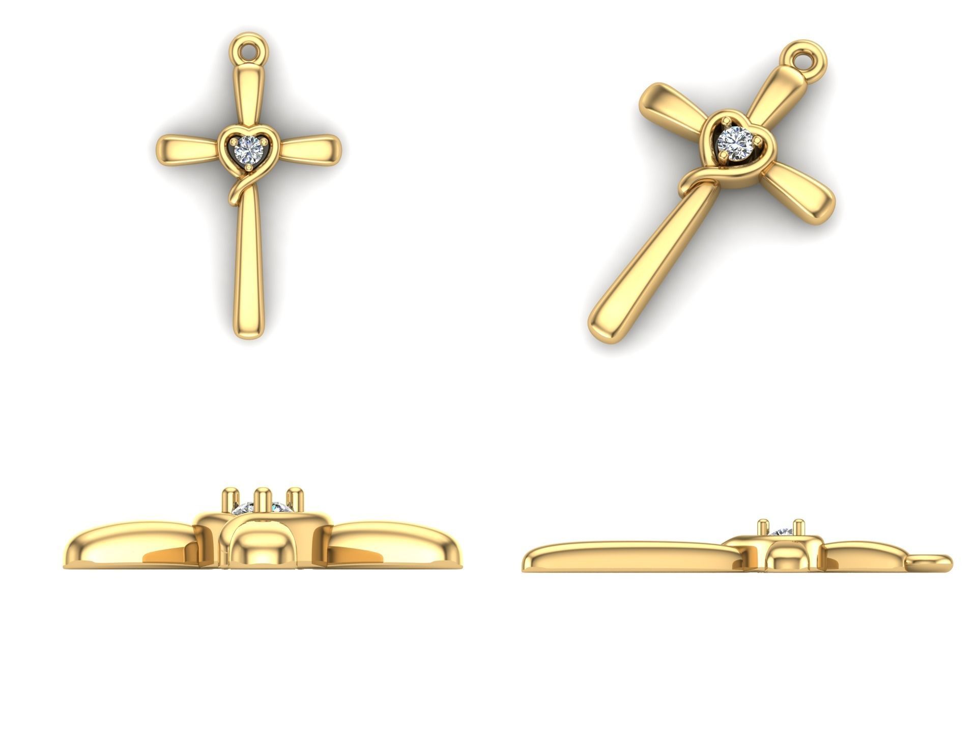 Pendant ki2 cross 3D print model_4