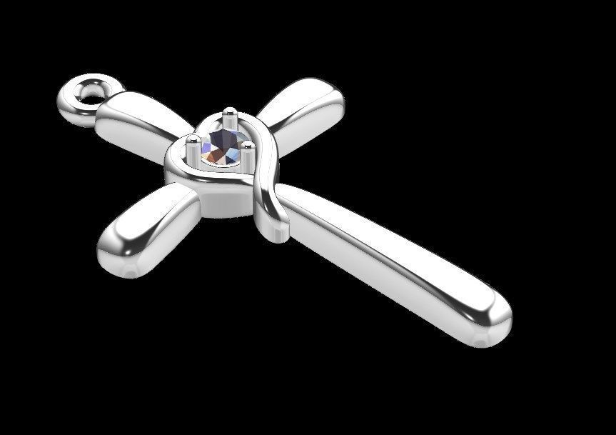 Pendant ki2 cross 3D print model_14