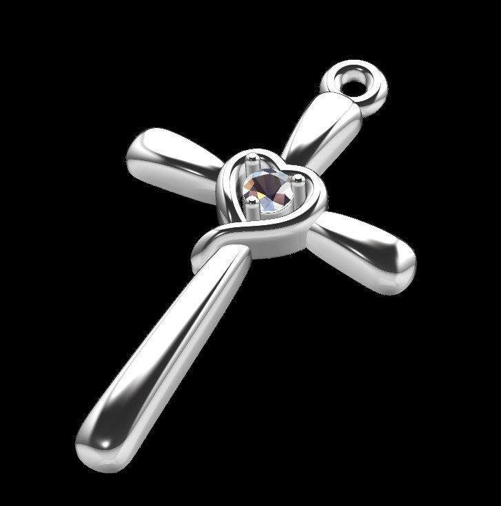 Pendant ki2 cross 3D print model_12