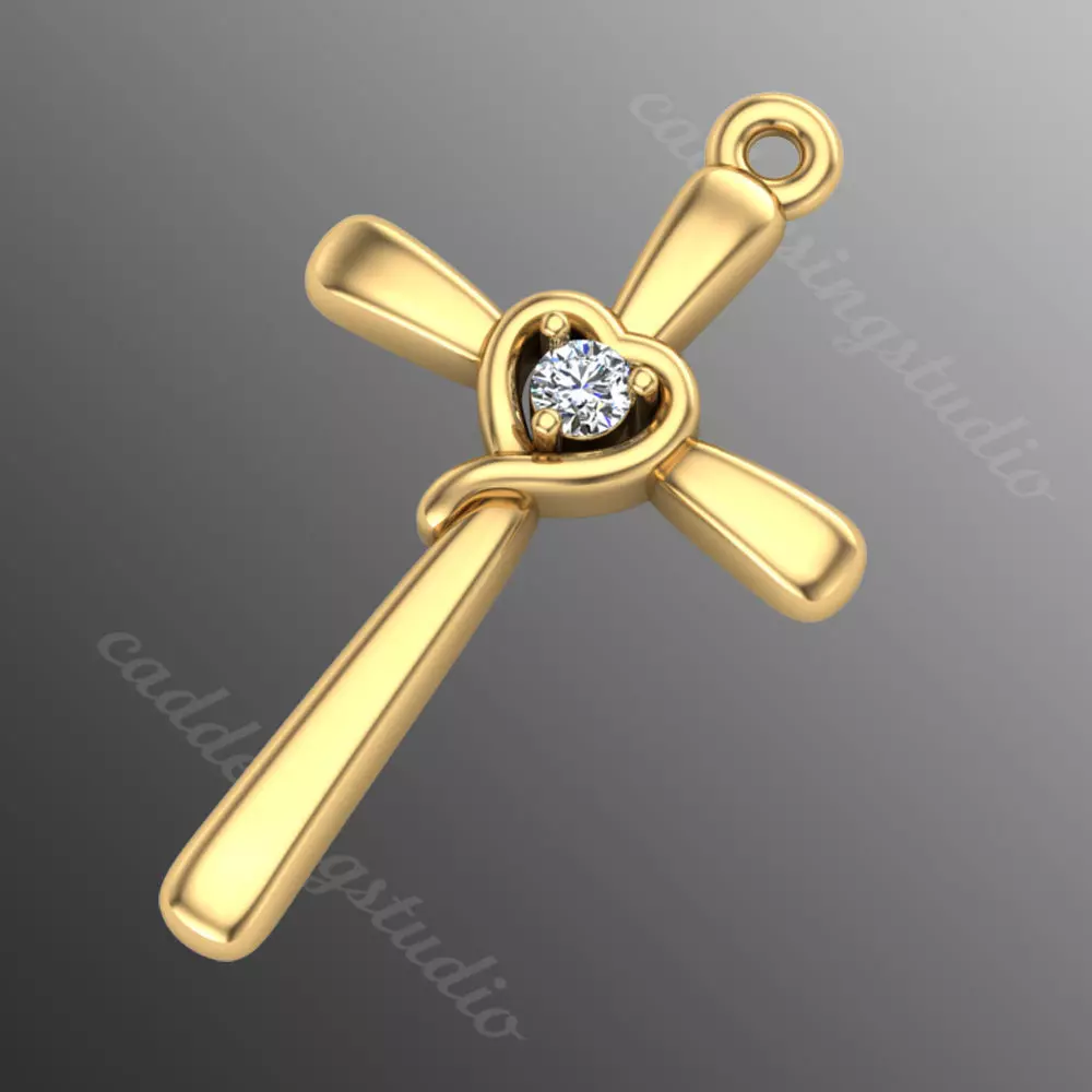 Pendant ki2 cross 3D print model_0