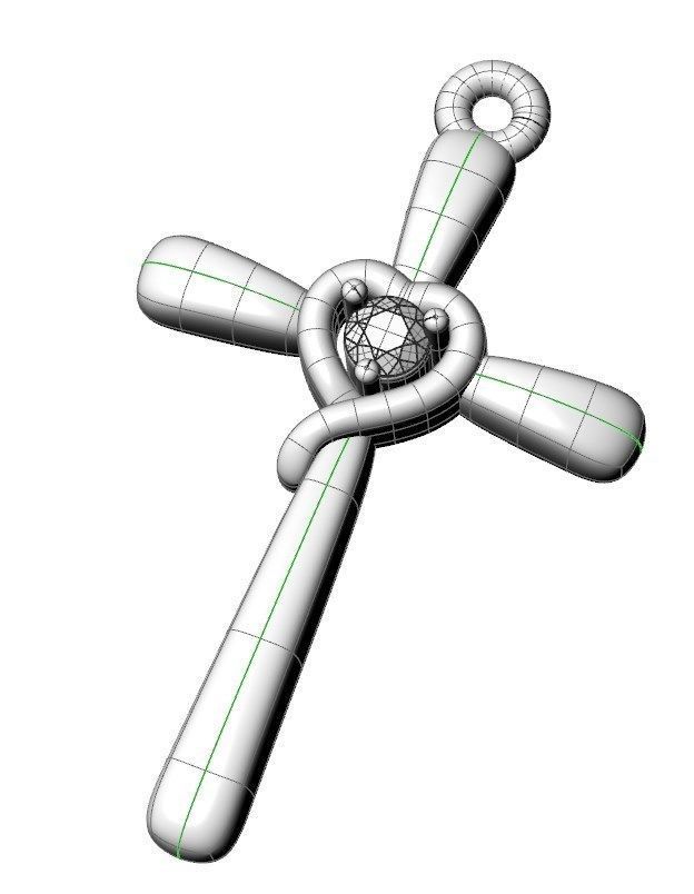 Pendant ki2 cross 3D print model_17