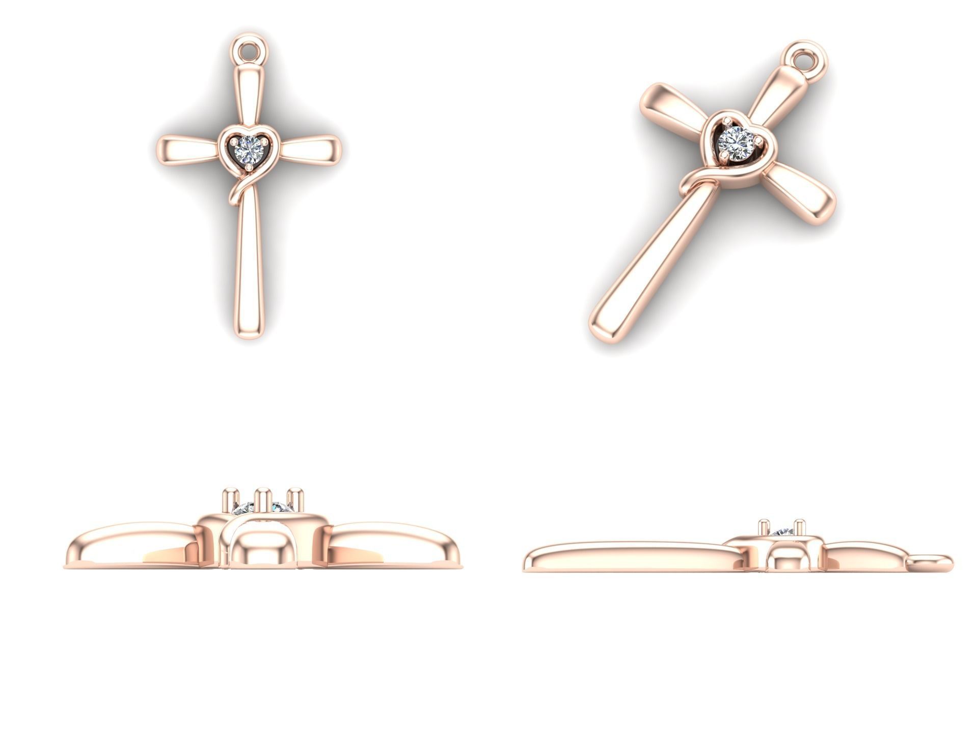 Pendant ki2 cross 3D print model_3