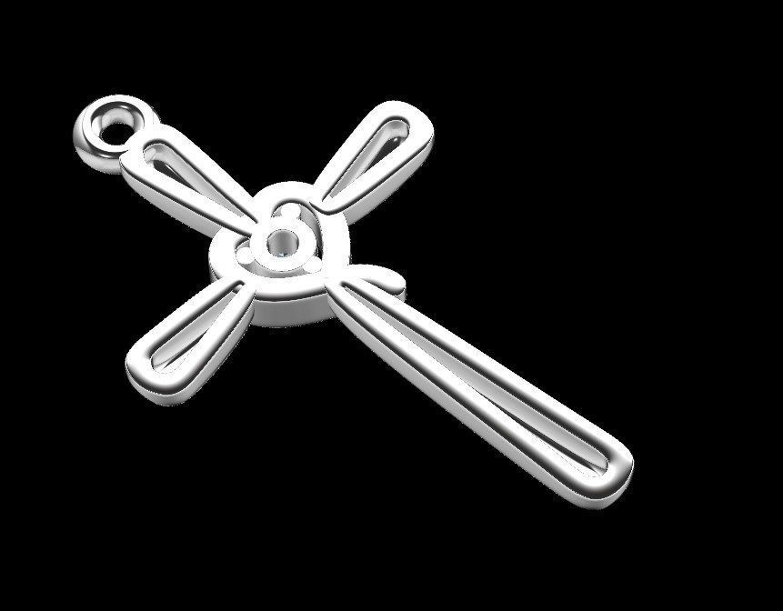 Pendant ki2 cross 3D print model_15