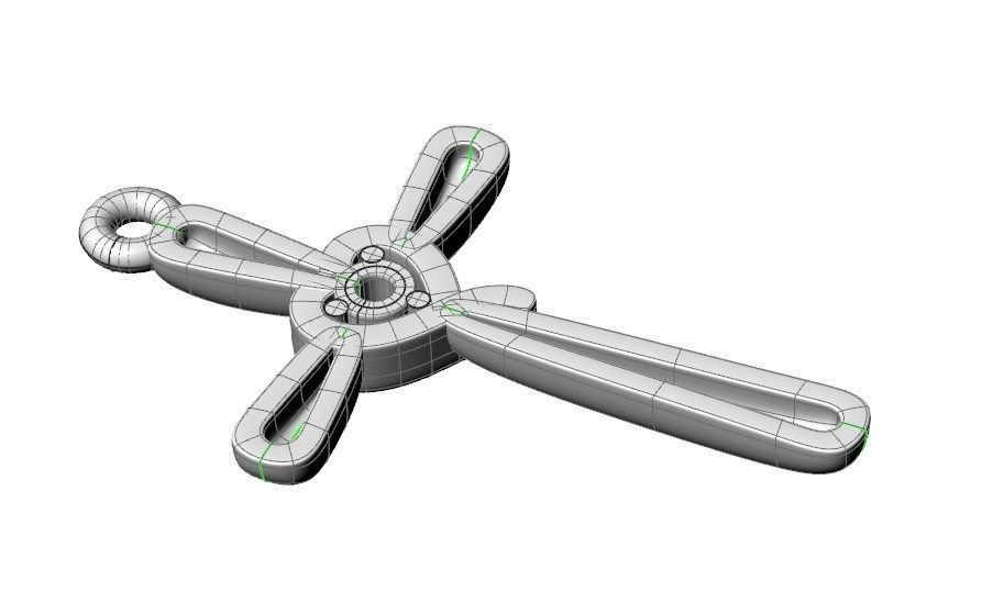 Pendant ki2 cross 3D print model_20
