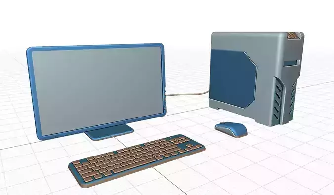 Computer with mouse and keyboard