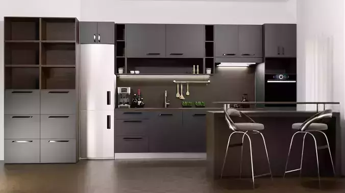 Modern Kitchen V4 3D model