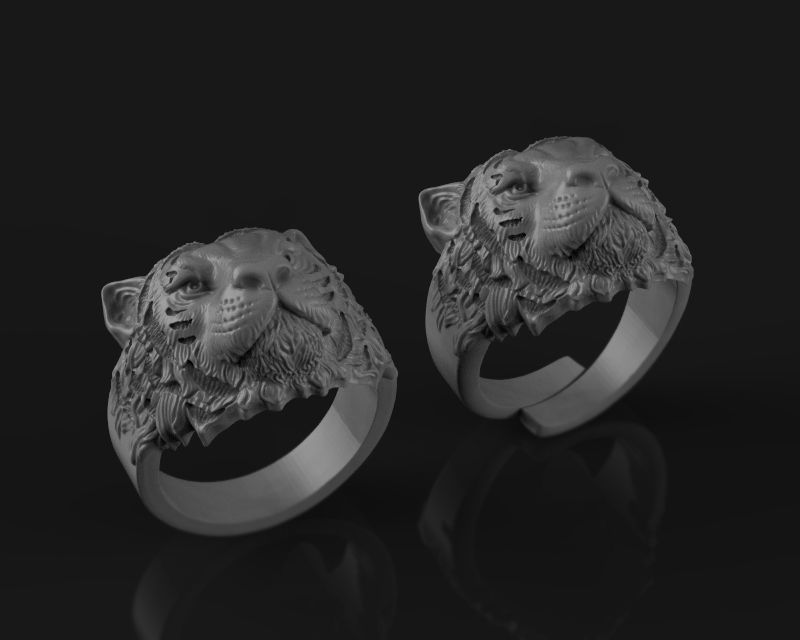 Ring tiger 3d model for 3d printing 3D print model 3D print model_5