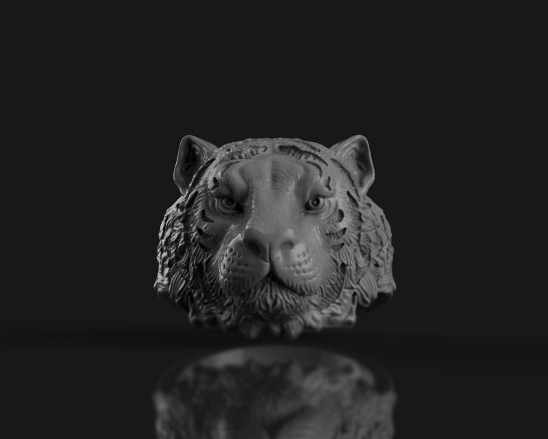 Ring tiger 3d model for 3d printing 3D print model 3D print model_10